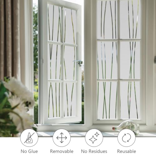 Finnez Window Privacy Film, Frosted Vertical Static Cling, 29.5″ x 157.4″ - Image 4
