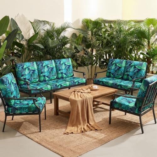 14Pcs Patio Cushion Covers Stretch Outdoor Furniture Protector Slipcovers - Image 6