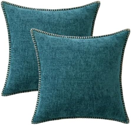 MIULEE Decorative Couch Throw Pillow Covers 16x16 Inch Dark Teal 2 Pack - Image 6