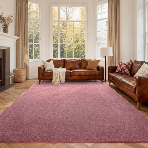 7x10 Large Red/White Area Rug Non-Slip Washable for Living Room Bedroom by FinRe%CC%80cHome