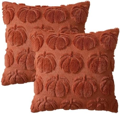 MIULEE Fall Pillow Covers Pumpkin Fall Decor 24x24 Rust - Image 7