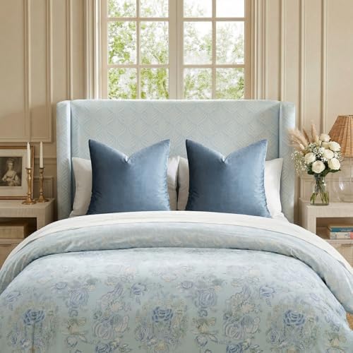 GIGIZAZA Stone Blue Velvet Throw Pillow Covers Big 26x26 Pack of 2 - Image 6