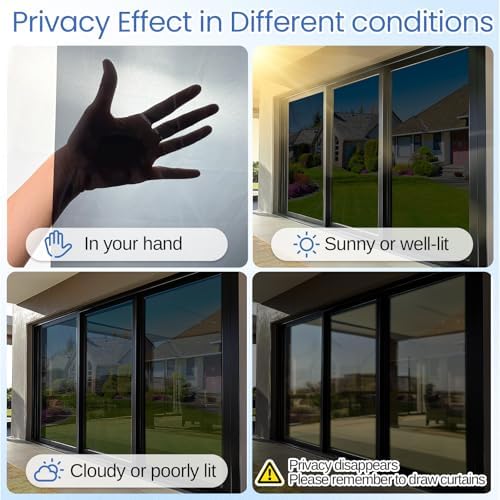 XIAWEI One Way Window Privacy Film with Tools,Black,23.6"x78.7",Malleable - Image 6