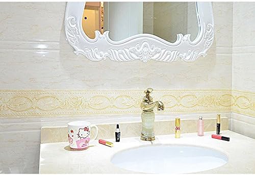 Creation Core 4.2x196.8 Waterproof Wallpaper Border 3D Pattern Wall Decor Removable Self Adhesive Kitchen Bathroom Tiles Sticker, Rose Yellow - Image 2
