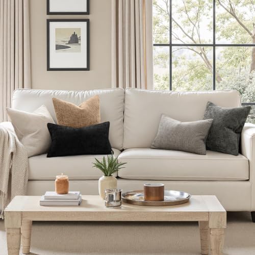 MIULEE Decorative Couch Throw Pillow Covers 18x18 Inch Khaki Camel 2 Pack - Image 4