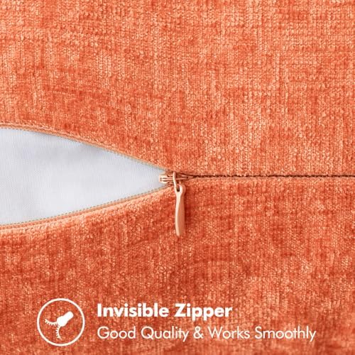 MIULEE Decorative Couch Throw Pillow Covers 18x18 Inch Coral Red 2 Pack - Image 3
