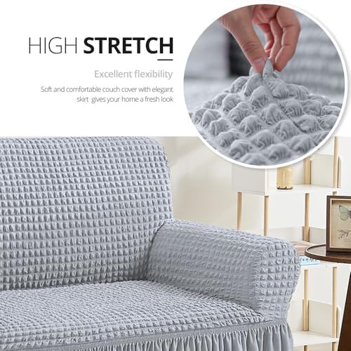 NICEEC Loveseat Covers Washable Love Seat Couch Covers Slipcover with Skirt - Image 2