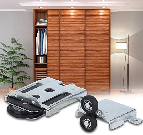 Mirror Door Roller Assembly, Steel Housing Ball Bearings Concave Edge Plastic Wheel Sliding Wardrobe Slide Cabinet Parts Closet Convex Wheel Pulley Roller Replacement Accessories Bottom Mount Hardware - Image 6