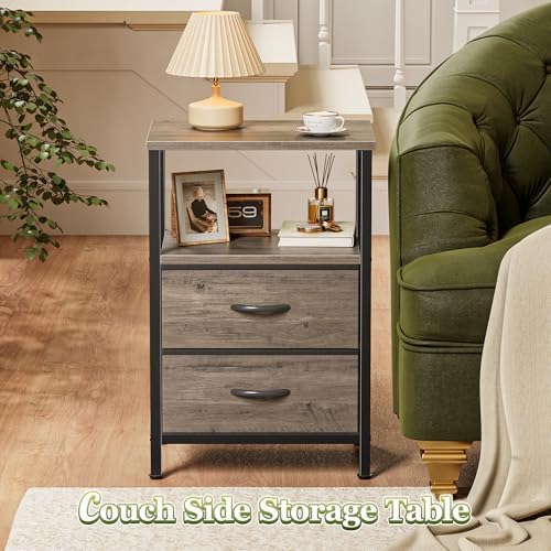 Huuger Night Stand Set of 2, Nightstand with 2 Drawers, Bedside Table - Image 6