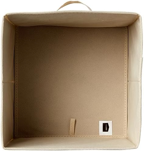 Amazon Basics Collapsible Fabric Storage Cubes Organizer with Handles, Sturdy Storage Bins for Organization, 10.5" x 10.5" x 11", Beige, 6 Count (Pack of 5) - Image 3