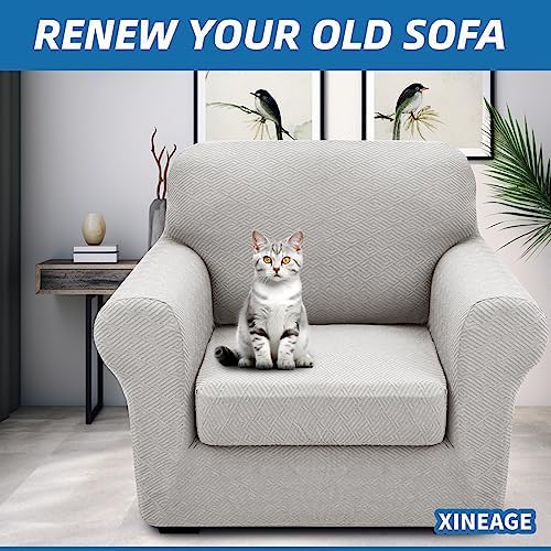 XINEAGE 2-Piece Stretch Armchair Sofa Cover, Washable Couch Covers for Dog - Image 4