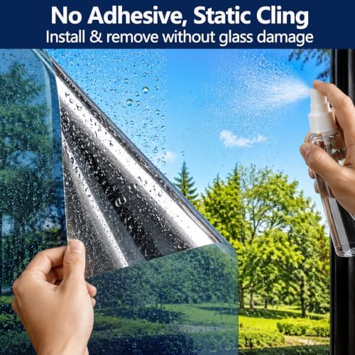 WPCTEV One Way Window Privacy Film, Mirror Tint, Blue,35.4In x 20Ft - Image 6