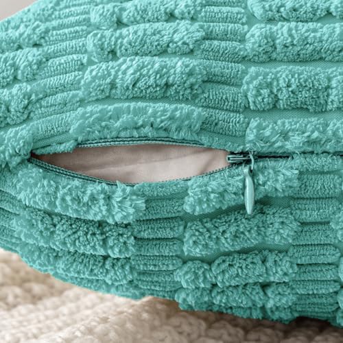 MIULEE Lumbar Corduroy Decorative Throw Pillow Covers 12x20 Aqua Green - Image 5
