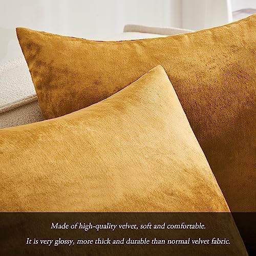 MIULEE 12x20 Inch Lumbar Velvet Throw Pillow Covers Dark Gold - Image 2