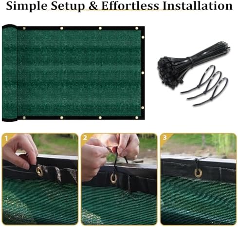 Shade&Beyond 4'x47' Dark Green Privacy Screen Fence Cover 170 GSM Fencing Mesh Fence Panel for Wall Garden Yard Backyard Indoor Outdoor Home Decoration - Image 5
