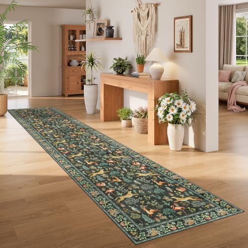 DUKINO 3x14 Runner Rug for Hallway, Washable Animal Kitchen Rugs, Black - Image 3