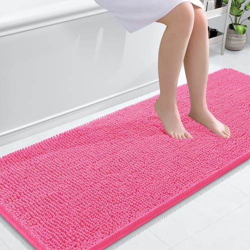 OLANLY Bathroom Runner Rugs 59x24, Extra Soft Absorbent Chenille Bath Rugs by OLANLY