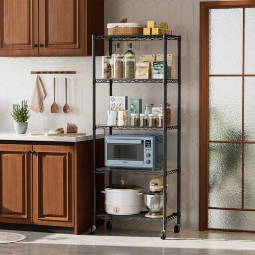 Golpart Shelves Storage Shelf Wire Closet Bathroom Organizers Metal Pantry - Image 2