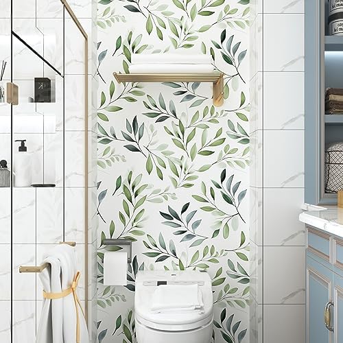 Danodoi Sage Green Vintage Leaf Peel and Stick Wallpaper 17.5" x 197" | Waterproof Vinyl Self Adhesive Removable Renter Friendly Floral Contact Paper - Image 7
