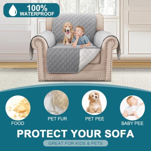 Turquoize 100% Waterproof Chair Covers Couch Covers for Dogs, Chair 28" - Image 2