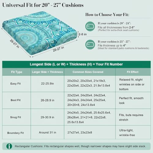 8Pcs Patio Cushion Covers Stretch Outdoor Furniture Protector Slipcovers - Image 3