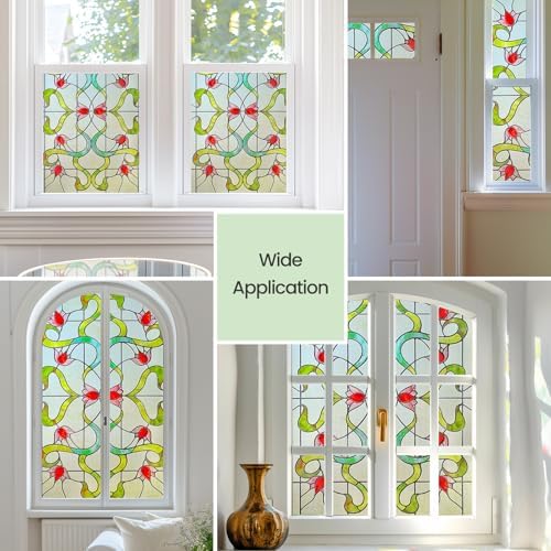 ADD.HERES Window Privacy Film, 3D Stained Glass Window Film, 23.6x35.4in - Image 5