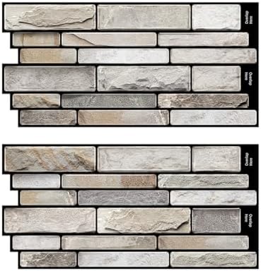 3D Textured Peel and Stick Backsplash,20-Piece PVC Tiles,Granite | Waterproof & Durable, Perfect Decor for Kitchen, Bathroom and Home Wall Renovation by ViibXfans