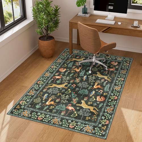 DUKINO 3x4 Rug, Washable Animal Area Rug for Entryway Non Slip, Black - Image 3