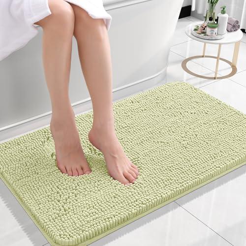 OLANLY Small Bathroom Rugs 24x16, Extra Soft Absorbent Chenille Bath Rugs, Rubber Backing Quick Dry, Machine Washable Bath Mats for Bathroom Floor, Tub and Shower, Home Decor Accessories, Vanilla - Image 2