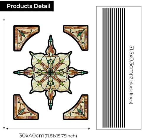 ADD.HERES Stained Glass Window Film, Window Film Decorative, 11.8" x 15.7" - Image 3