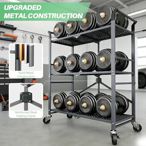 SNTD 3 Tier Rolling Cart, Metal Utility Cart on Wheels, Grey - Image 6