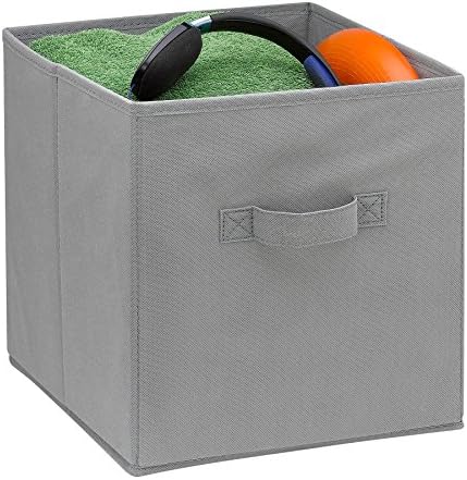 Handy Laundry Foldable Cube Storage Bins - 6 Pack - Decorative Fabric Storage Cubes are Collapsible & Great Organizer for Shelf, Closet or Underbed. Convenient for Clothes or Kids Toy Storage (Grey) - Image 3