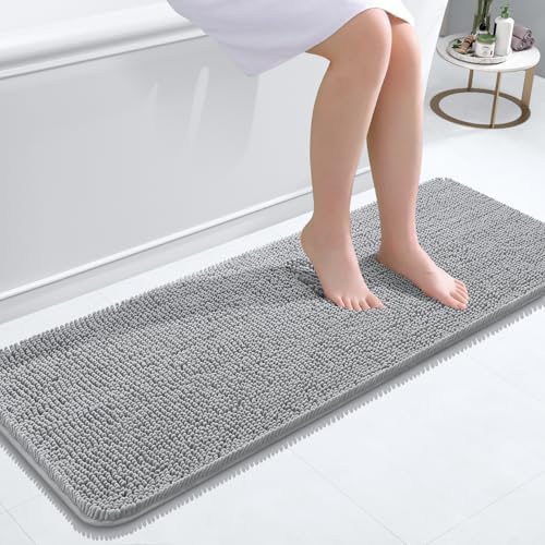 OLANLY Bathroom Runner Rugs 47x17, Extra Soft Absorbent Chenille Bath Rugs by OLANLY