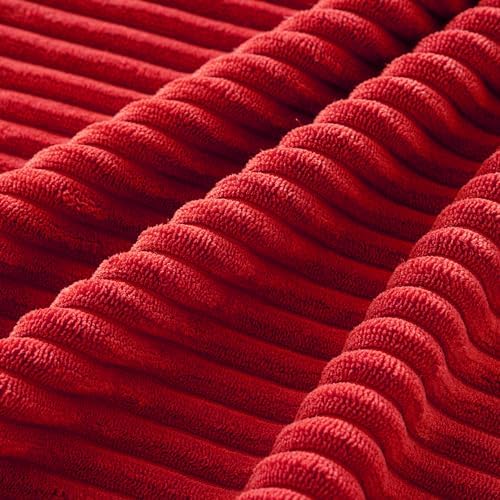 MIULEE Soft Corduroy Decorative Throw Pillow Covers Christmas Red 18x18 - Image 4