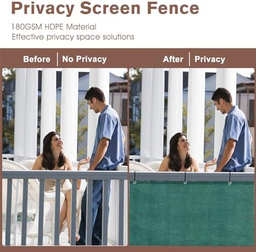 SUNNY GUARD 3' x 23' Balcony Privacy Screen, HDPE Patio Railing Cover Fence - Image 3