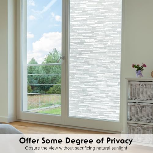 Volcanics Window Privacy Film with Installation Tools, Frosted Glass Window Film, Removable Window Clings for Home Office, Static Cling Opaque Stickers, UV Blocking 17.5 x 78.7 Inches - Image 3