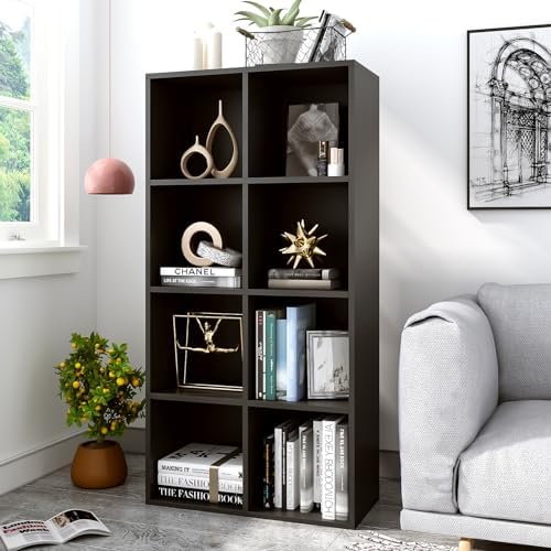 OSCHF 8-Cube Storage Shelf Bookcase, Black - Image 2