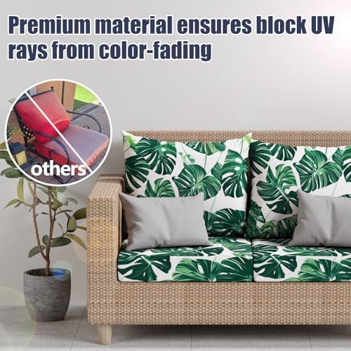 8Pcs Outdoor Cushion Covers, Stretch Patio Furniture Couch Chair Slipcovers - Image 3