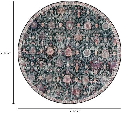 Lahome Moroccan Washable Round Area Rug, Soft Round Rugs 6ft Ultra-Thin - Image 2