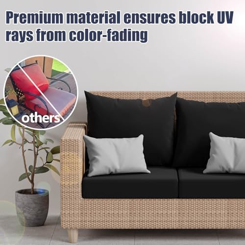 8Pcs Outdoor Cushion Covers, Stretch Patio Furniture Couch Chair Slipcovers - Image 3
