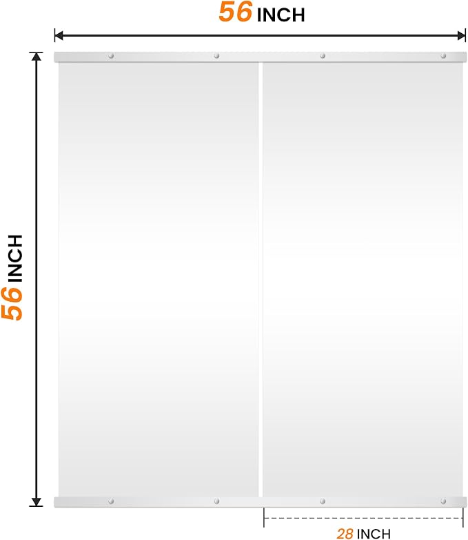 Home Gym Mirror for Wall, 56x28x2PCS Frameless Full Length Mirror, Silver - Image 7