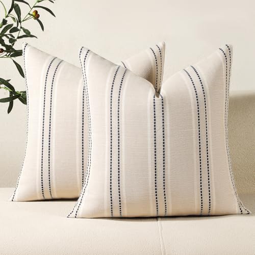 Hckot Black Striped Throw Pillow Covers 20x20 Set of 2 Boho Pillow Covers by Hckot