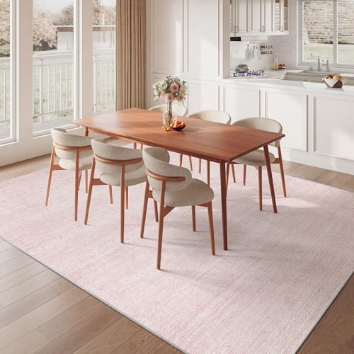 Valenrug 6x9 Area Rugs, Large Washable Rugs for Living Room, Light Pink - Image 5