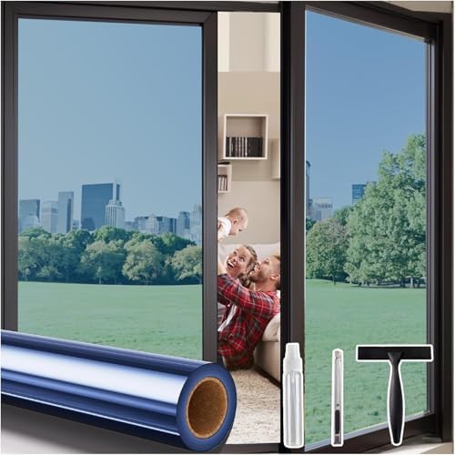 Coavas One Way Privacy Window Film with 3 Tools, Blue 35.7"x 197" by Coavas