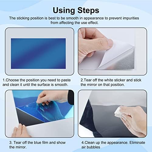 12 Pcs Acrylic Flexible Mirror Sheets, 12 x 12 in Mirrors Tiles Self Adhesive Square Cuttable Wall Stickers Non Glass Acrylic Safety Reflective for DIY Craft Home Wall Decoration - Image 6