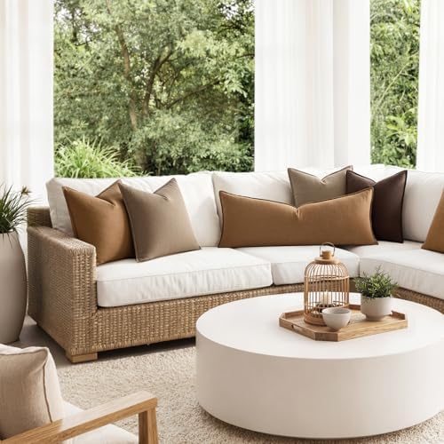 MIULEE Decorative Linen Lumbar Pillow Cover 14x36 Inch Brown - Image 6