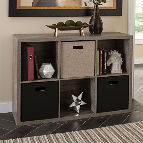 ClosetMaid 6 Cube Storage Shelf Organizer Bookshelf with Back Panel, Easy Assembly, Wood, Weathered Gray - Image 6