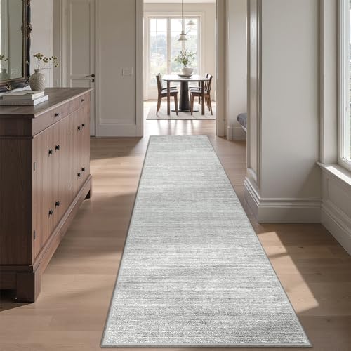 Valenrug 2x12 Runner Rug Non Slip, Washable Rug Runners for Hallways, Grey - Image 4