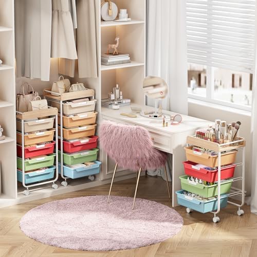 SYKIARIOL Rolling Cart with 6 Drawers,Craft Organizer and Storage,Rainbow - Image 6