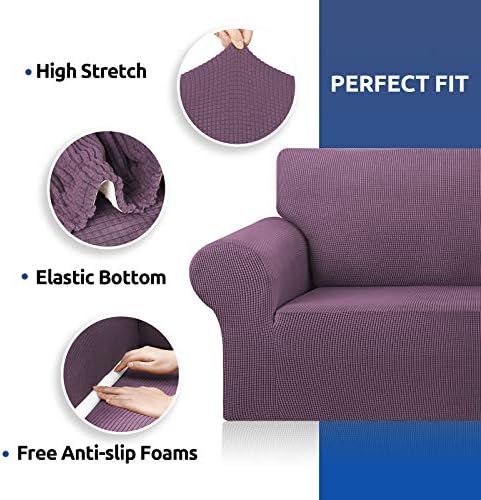 KEKUOU Stretch Oversized Couch Covers for Sofa Slipcover,Dark Purple - Image 5